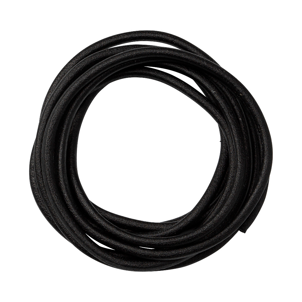 LÄDERBAND 2 MM  METERVARA SVART