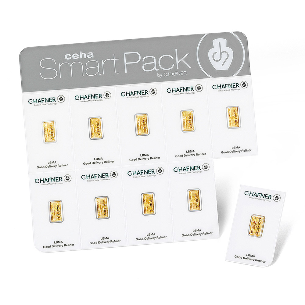 24K GULDTACKA C.HAFNER 10 X 1 G SMARTPACK